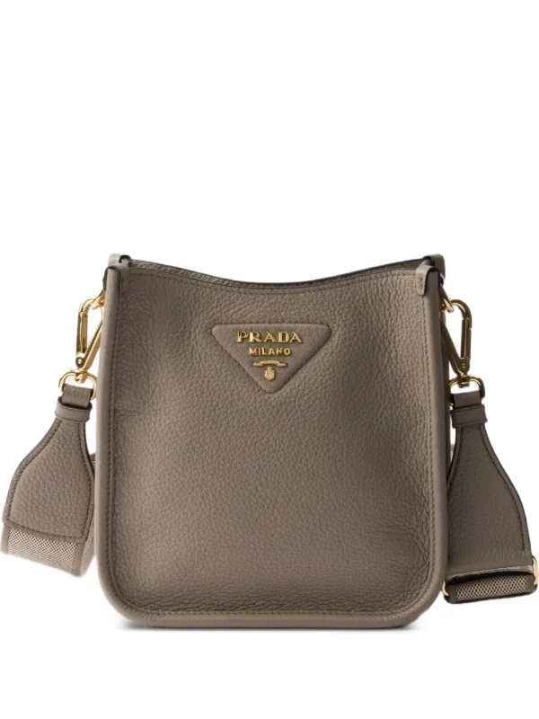 Prada レザー ショルダーバッグ | グレー | FARFETCH JP