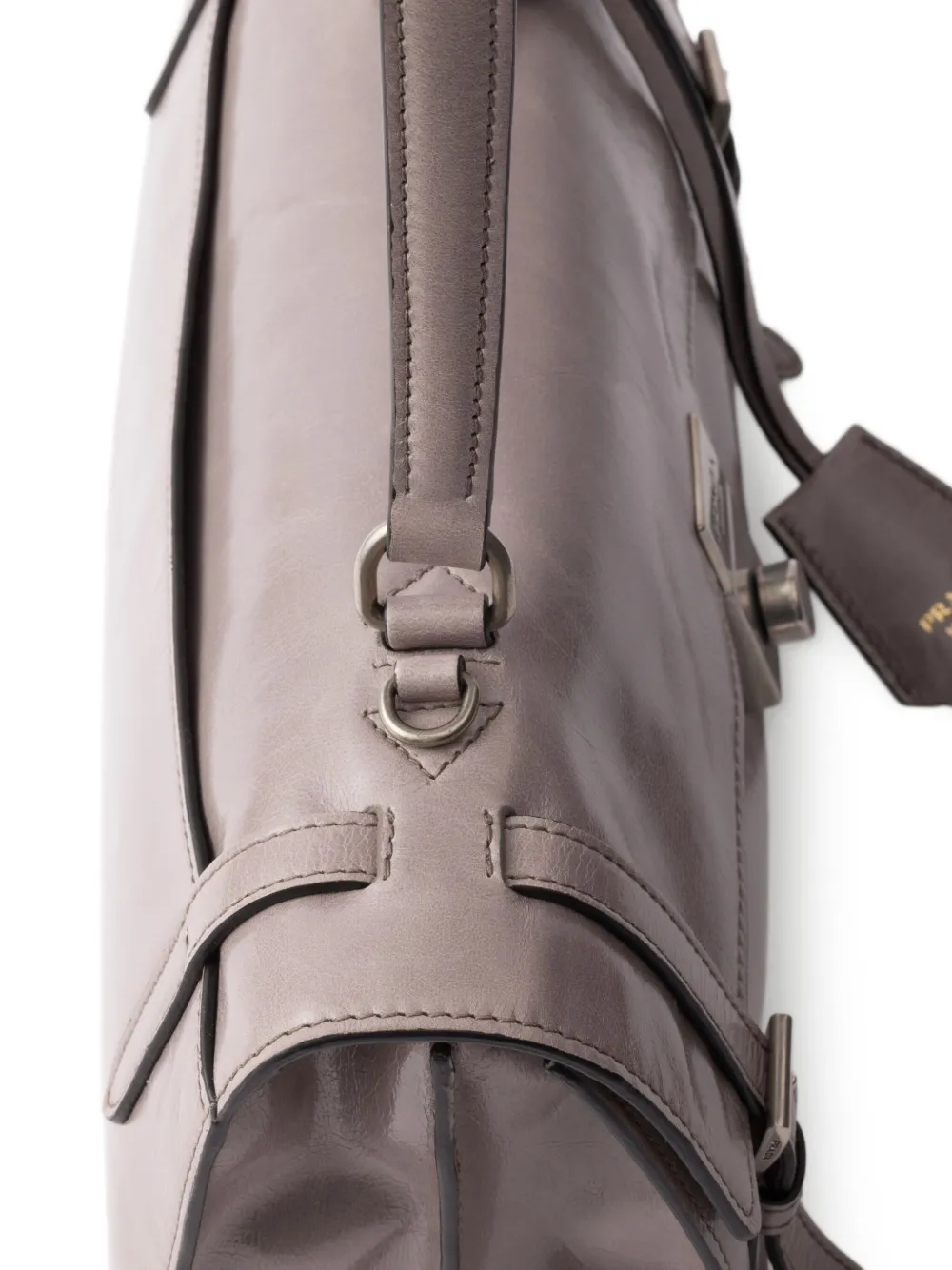 Prada Leren schoudertas Grijs