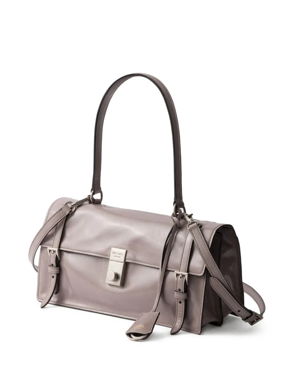 Prada Leren schoudertas Grijs