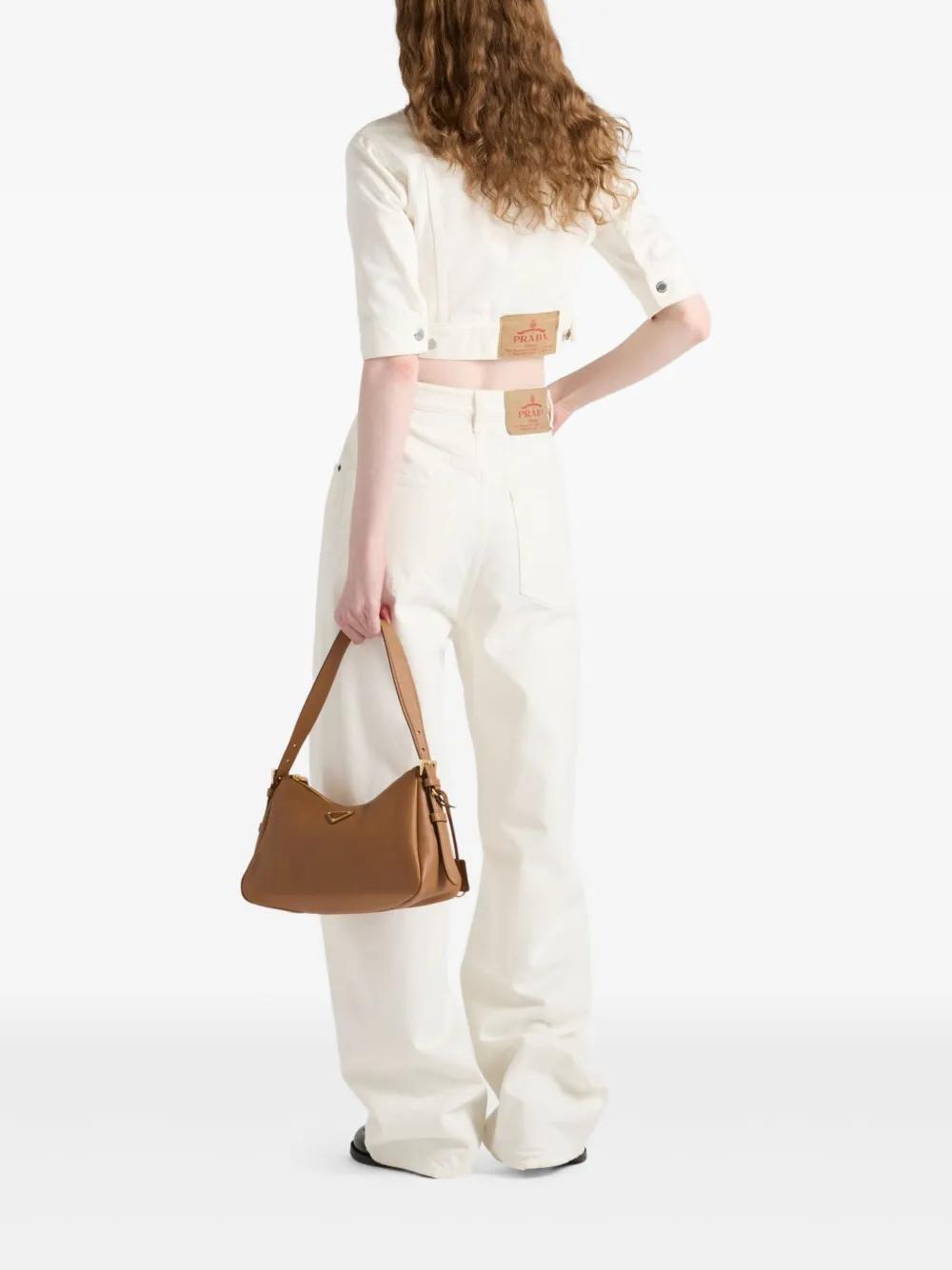 Prada Cropped denim jack Wit