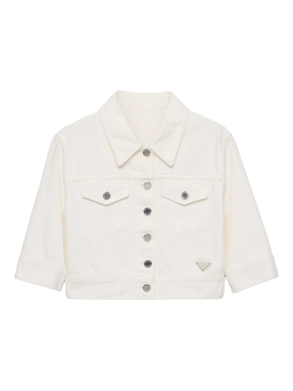 Prada cropped denim jacket Wit