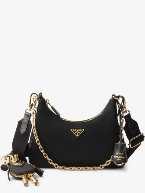 Prada Re-edition 2005 Re-nylon and Saffiano leather bag with charm