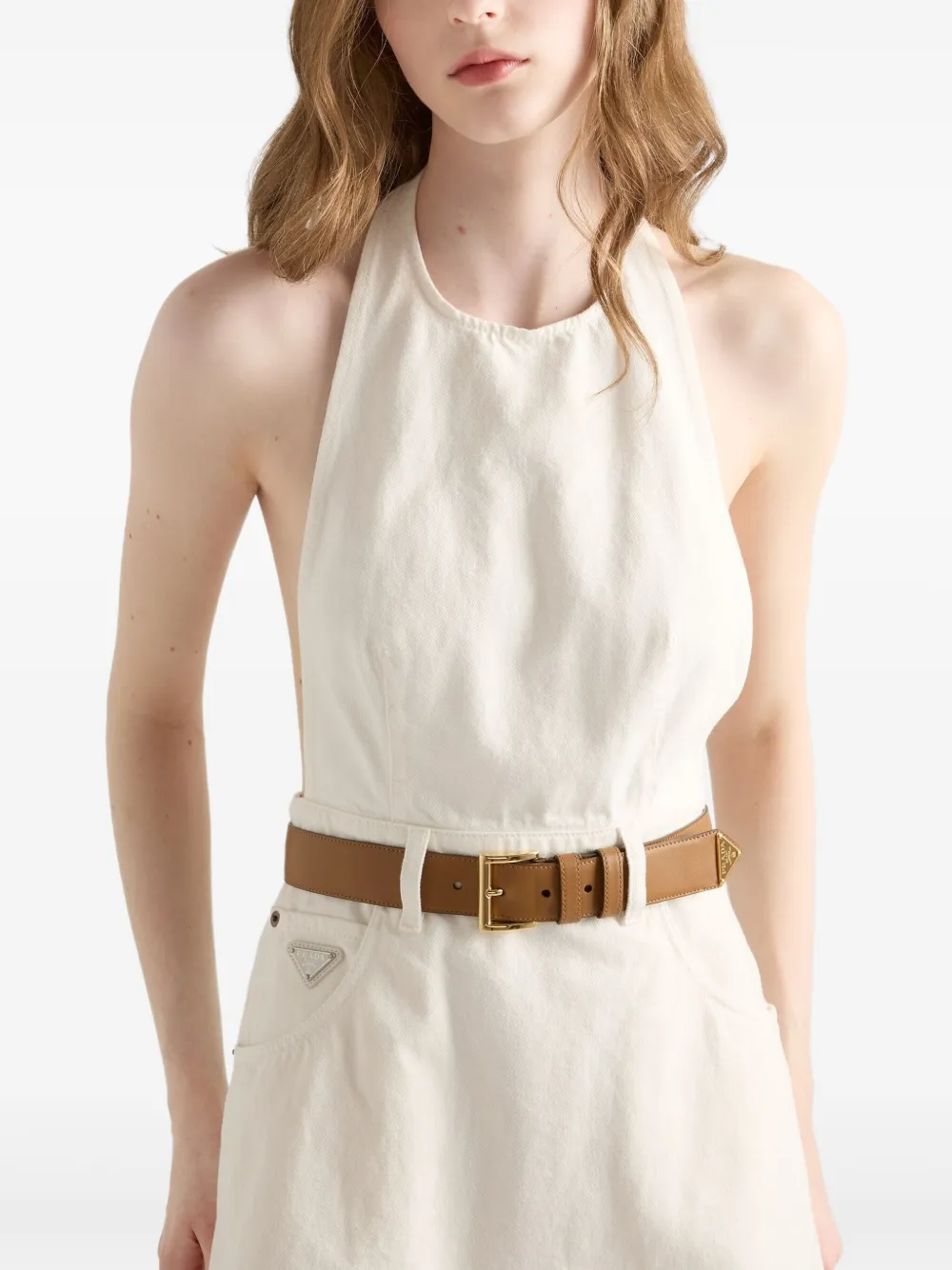 Prada Denim mini-jurk Wit