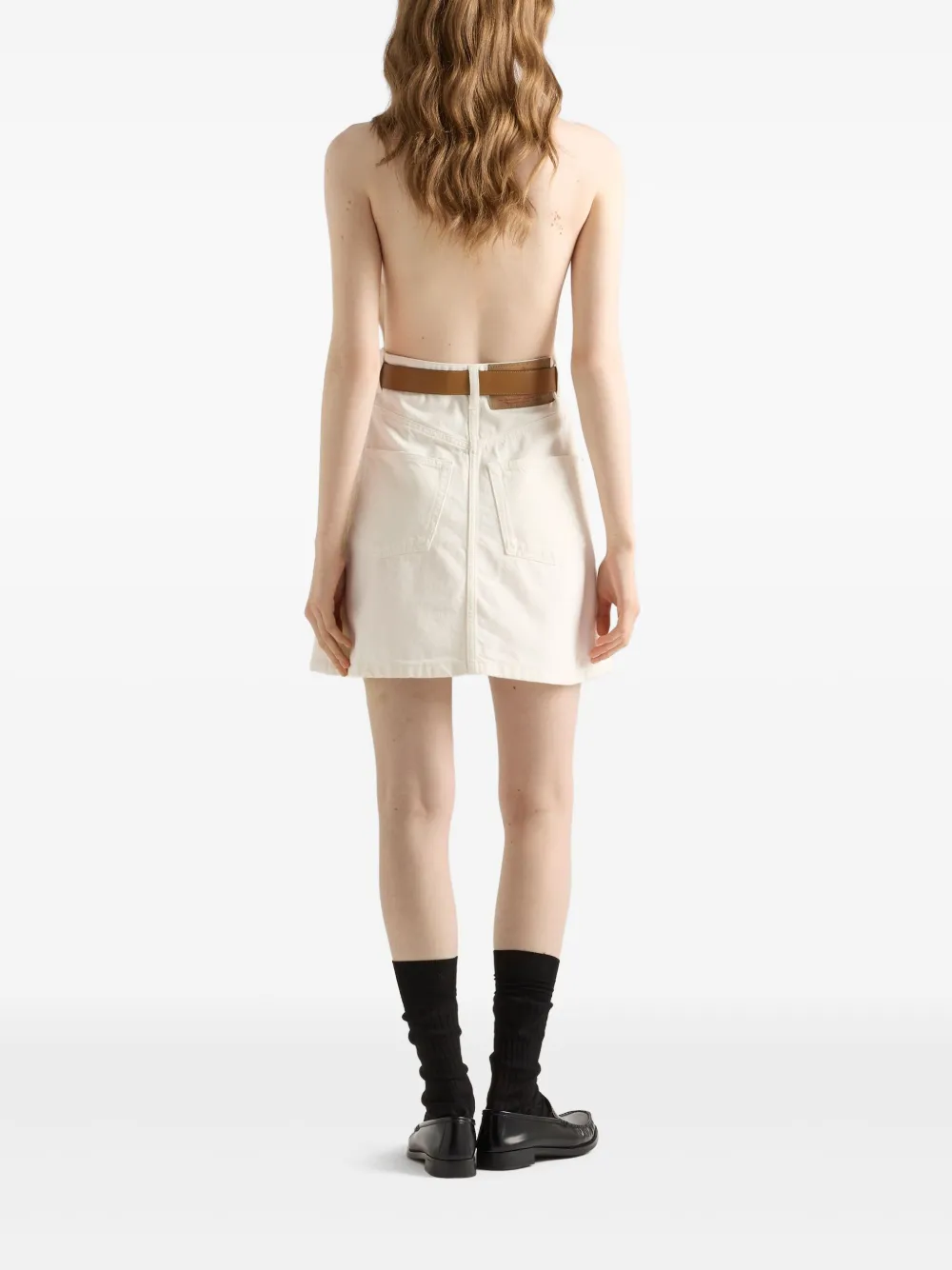 Prada Denim mini-jurk Wit