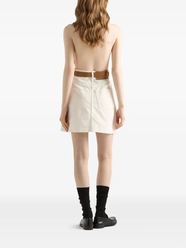 Prada Denim Mini Dress | White | FARFETCH