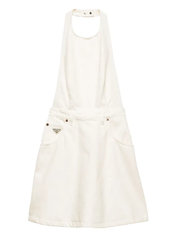 Prada Denim Mini Dress | White | FARFETCH