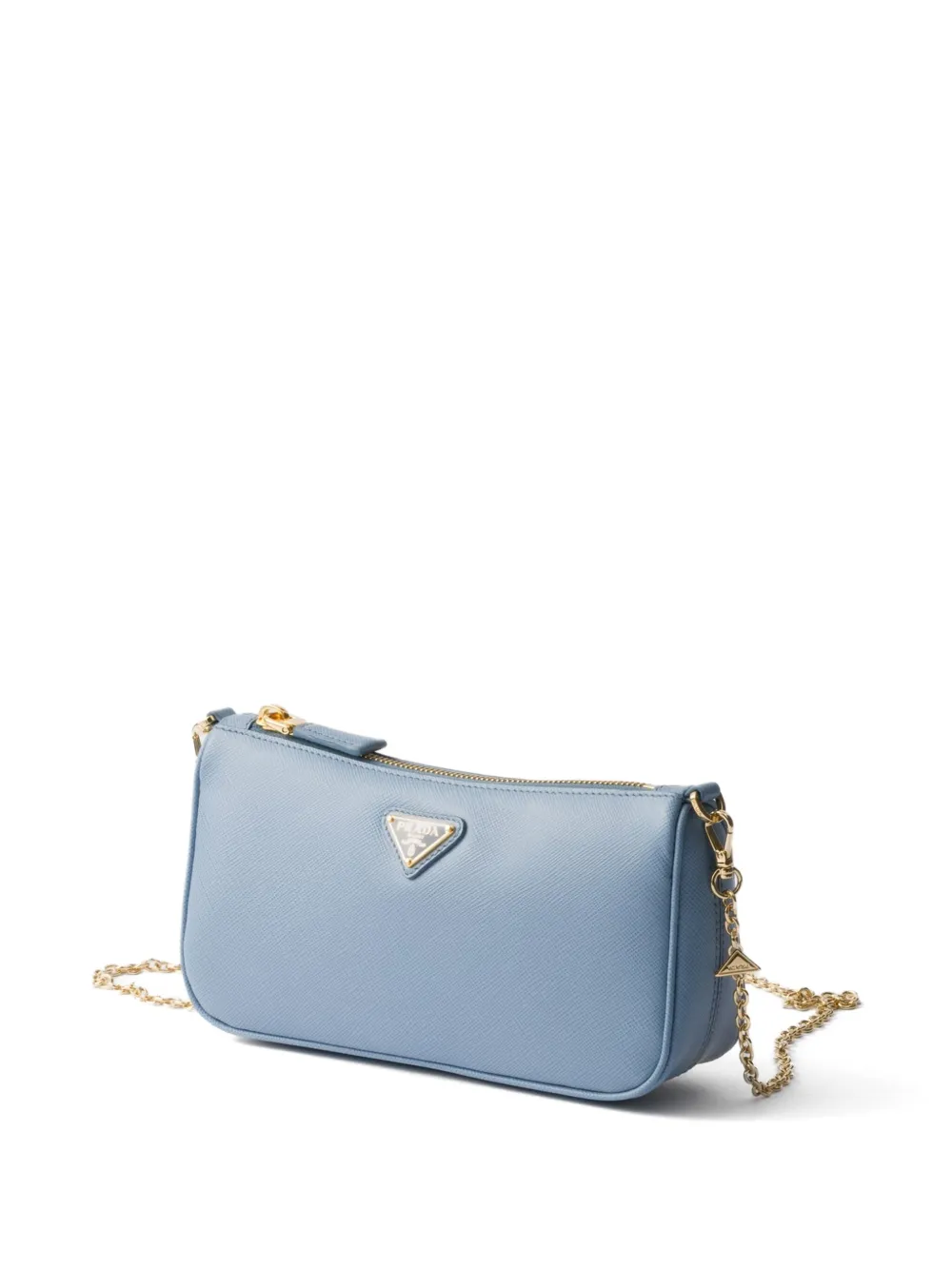 Prada Mini-tas van saffiano leer Blauw