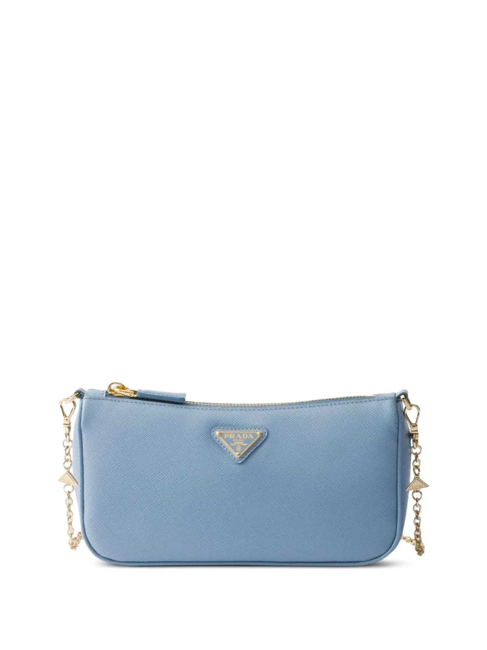 Prada Mini-tas van saffiano leer Blauw