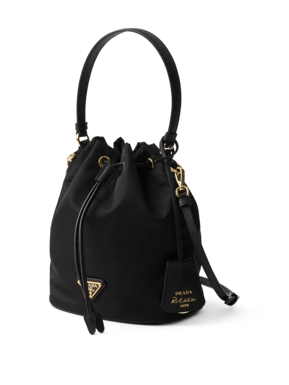 Prada Mini Re-Edition 1978 bucket-tas Zwart