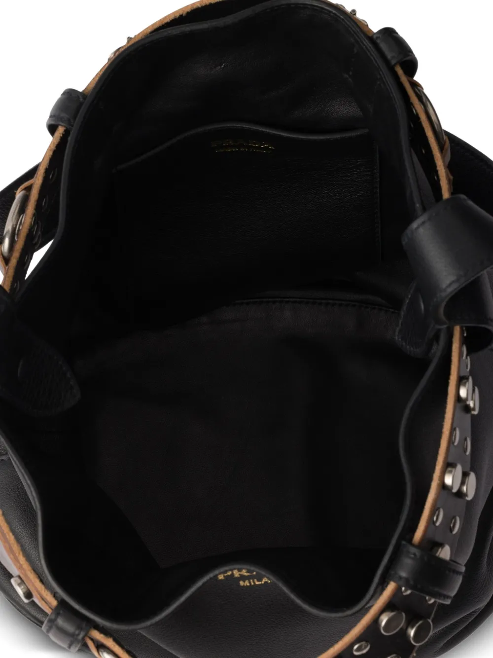 Prada Bucket-tas met studs Zwart