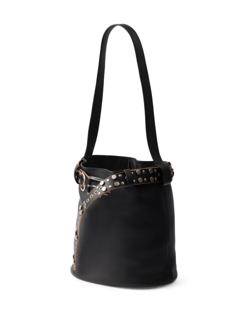 Prada Bucket-tas met studs Zwart
