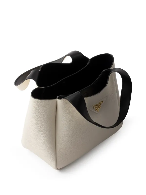 Prada Small Leather Tote Bag | White | FARFETCH