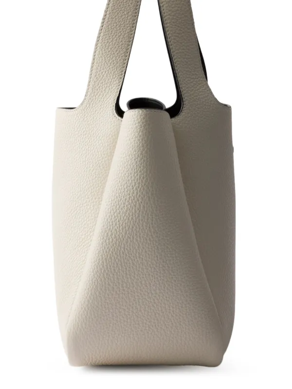 Prada Small Leather Tote Bag | White | FARFETCH