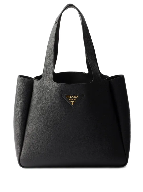 Prada レザーハンドバッグ | ブラック | FARFETCH JP