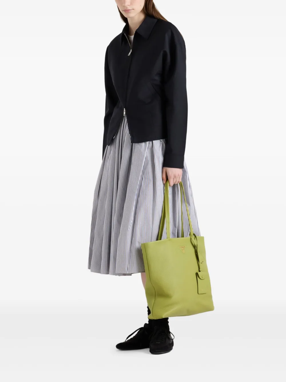 Prada Leren shopper Groen