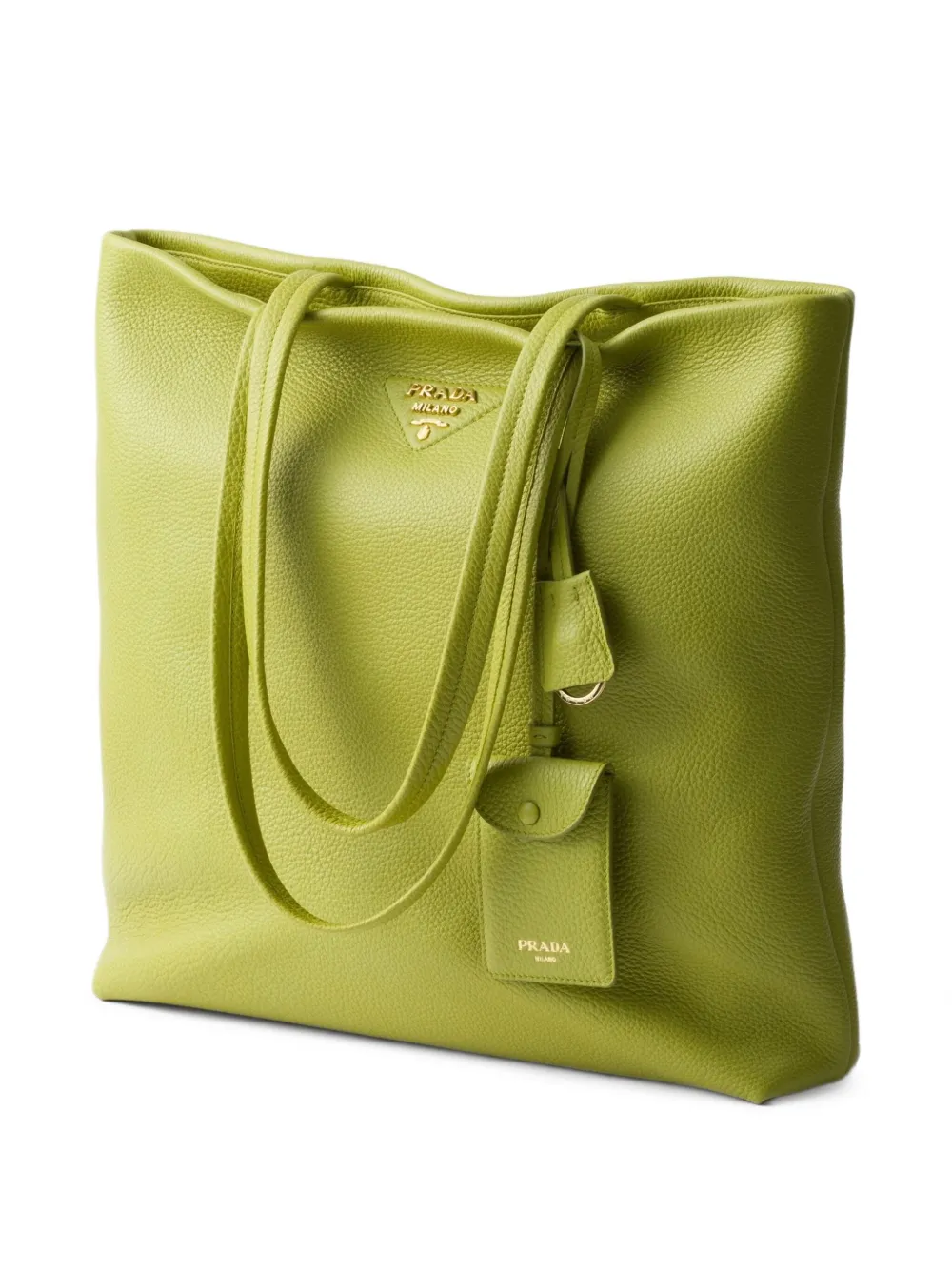 Prada Leren shopper Groen