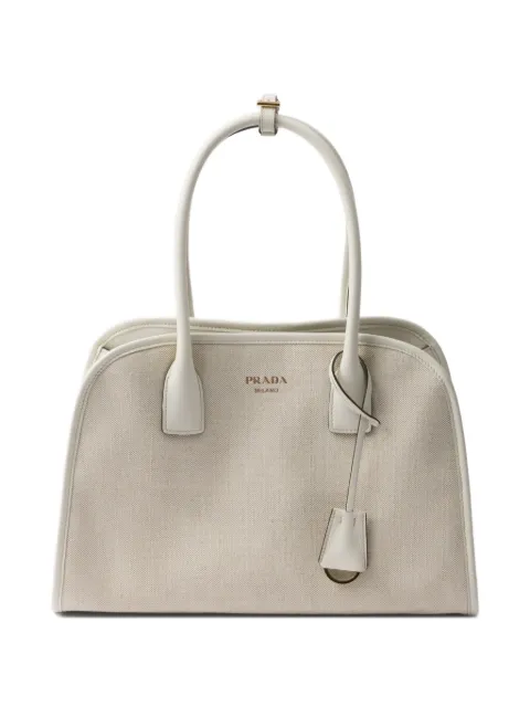 Prada medium linen-blend tote bag