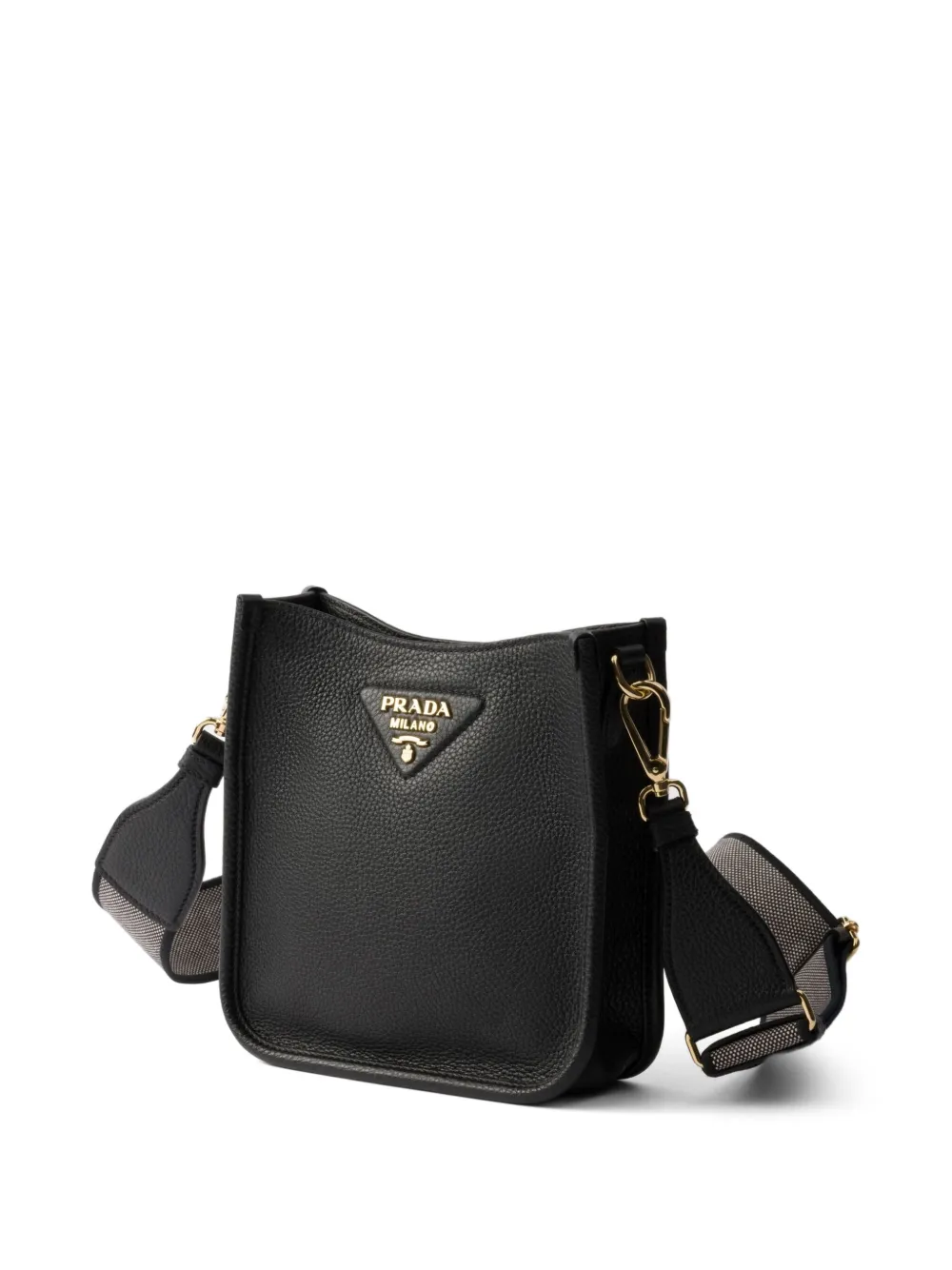 Prada Kleine leren schoudertas Zwart