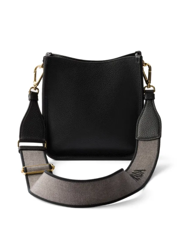 Prada レザー ショルダーバッグ | ブラック | FARFETCH JP