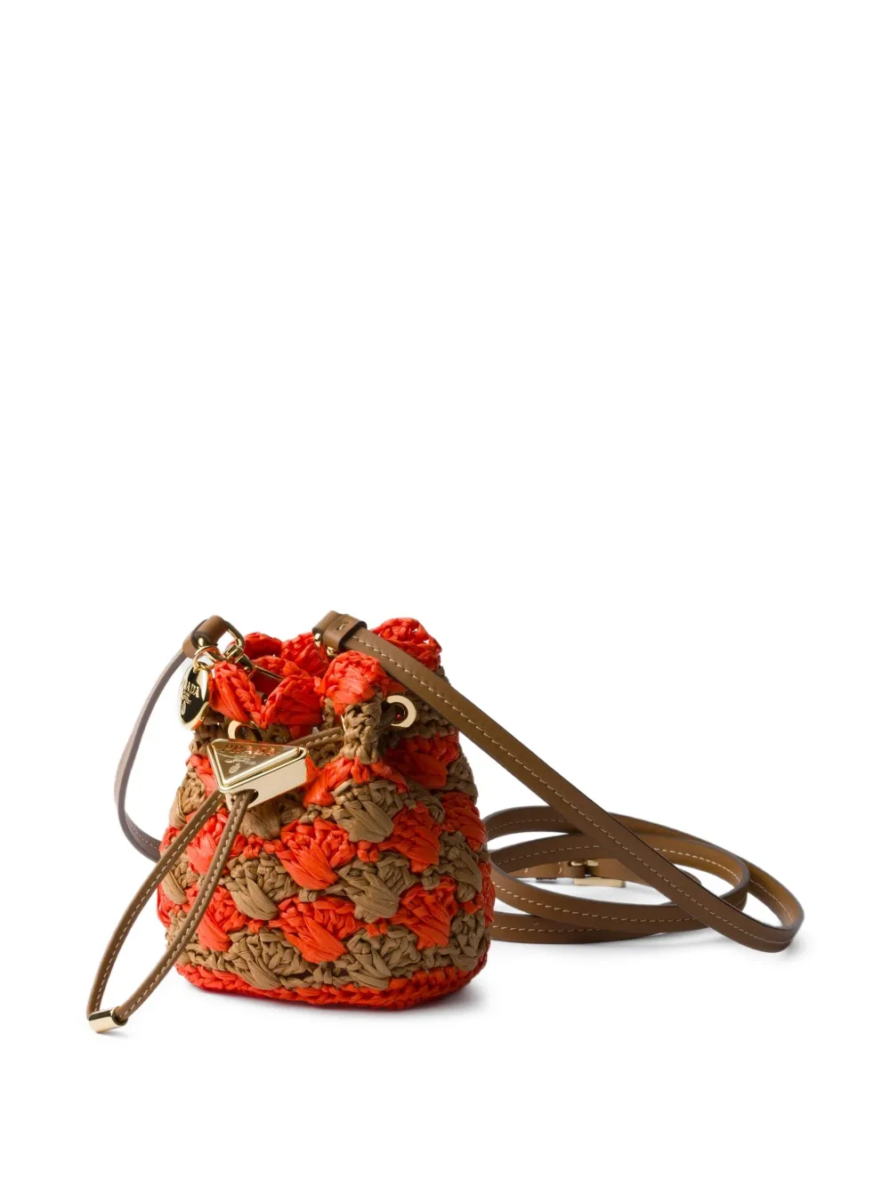 Prada Gehaakte mini bucket-tas Oranje