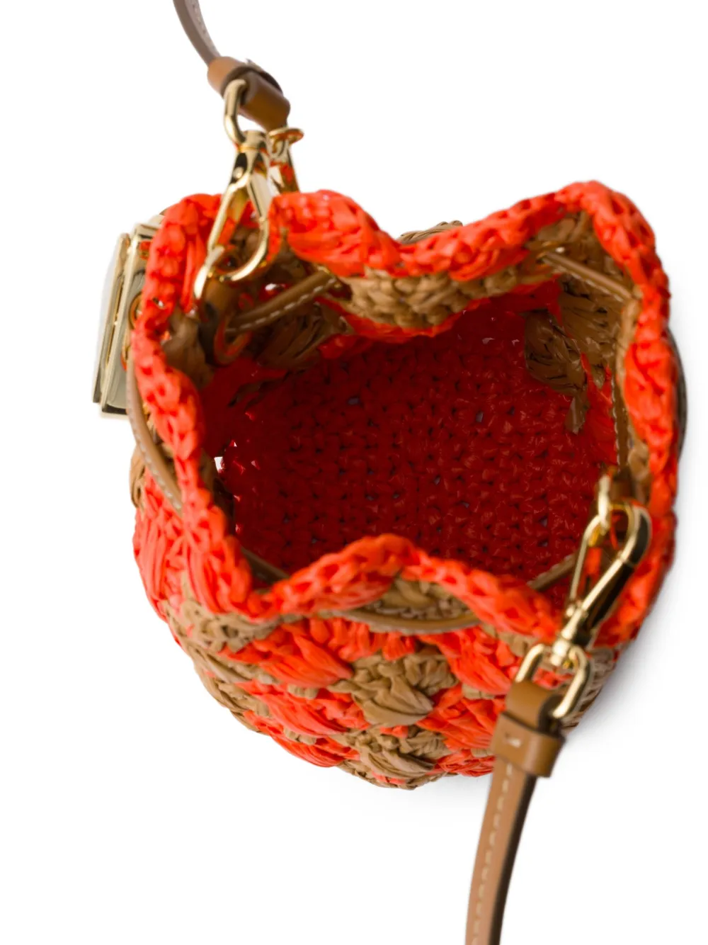 Prada Gehaakte mini bucket-tas Oranje
