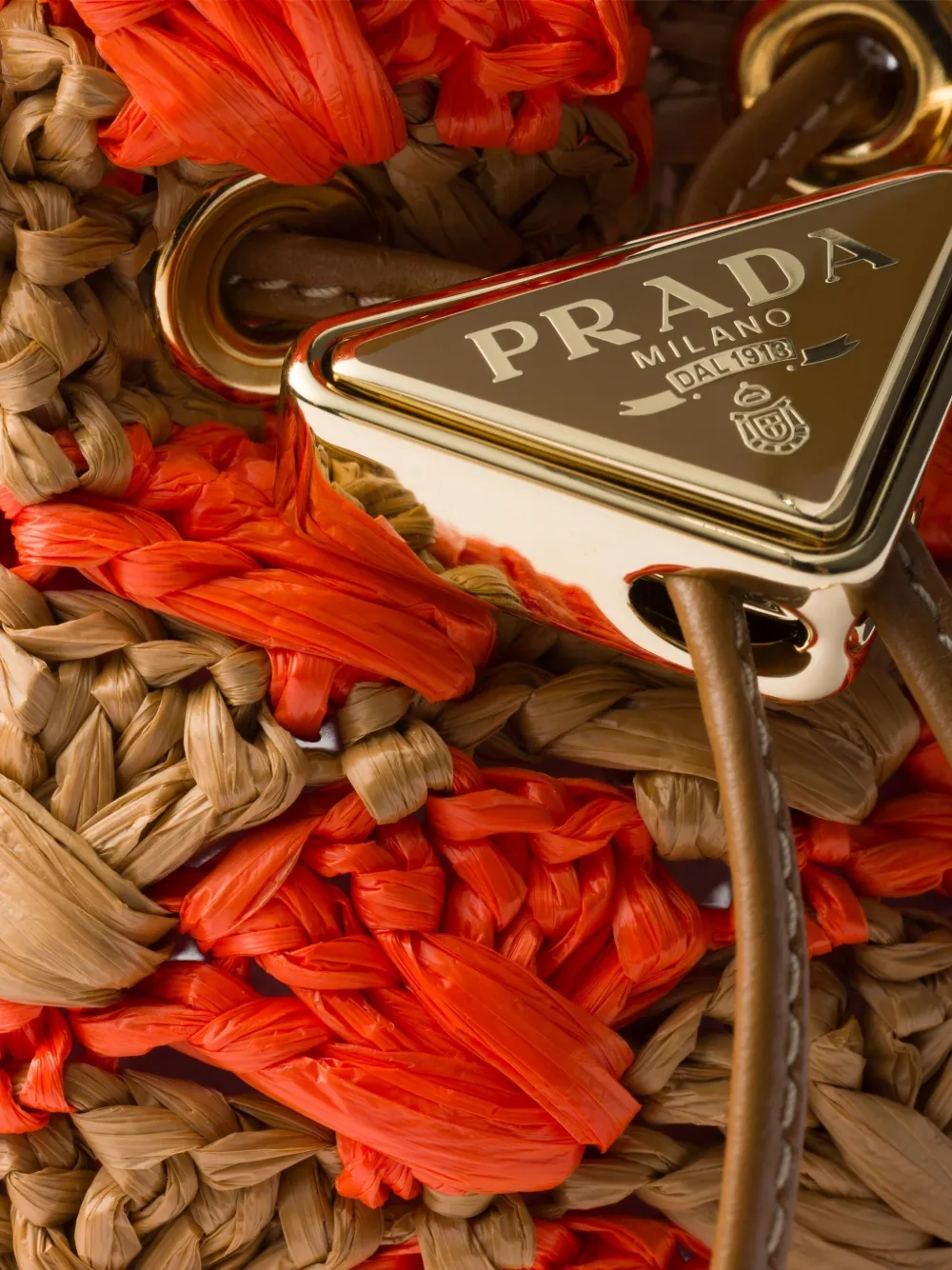 Prada Gehaakte mini bucket-tas Oranje