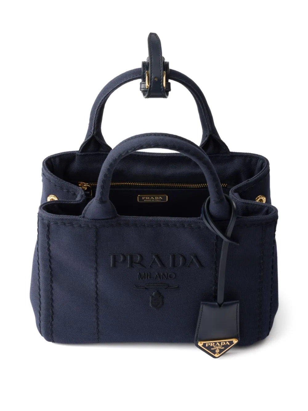 Shop Prada Mini Canvas Tote Bag