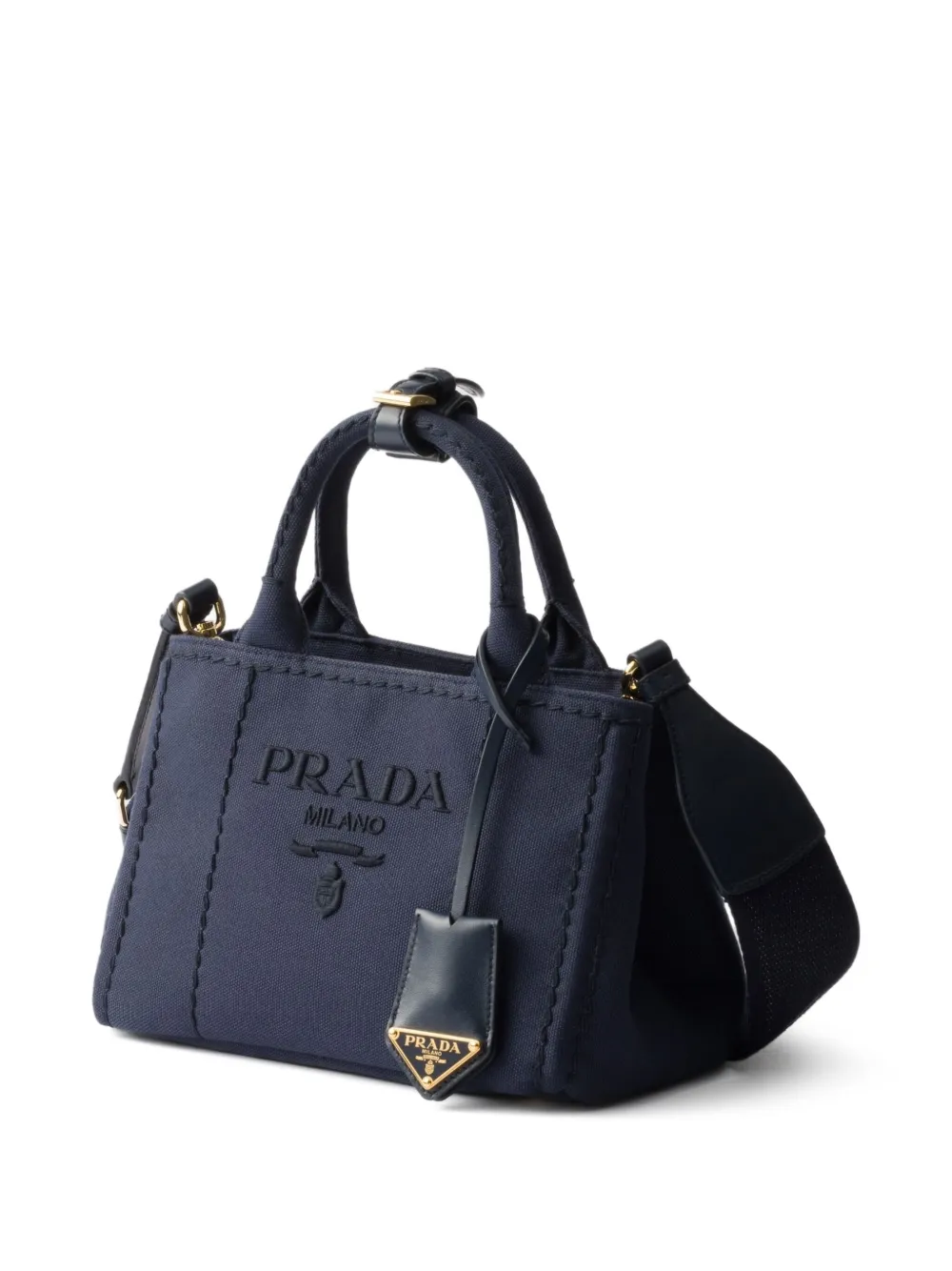 Shop Prada Mini Canvas Tote Bag