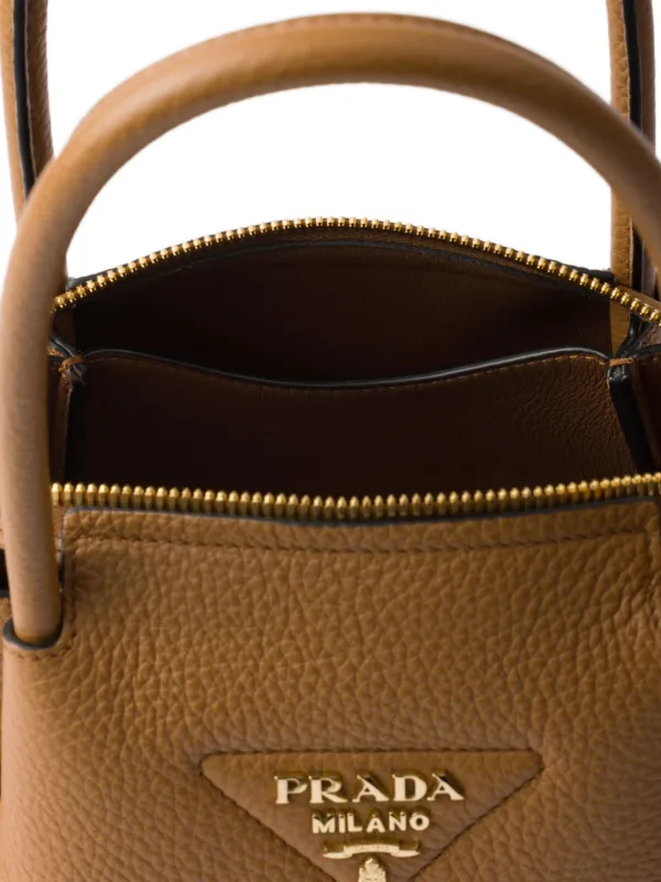 Prada レザー ミニバッグ | ブラウン | FARFETCH JP