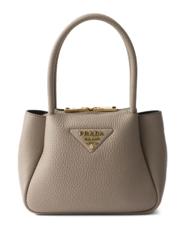Prada レザーハンドバッグ | ブラウン | FARFETCH JP
