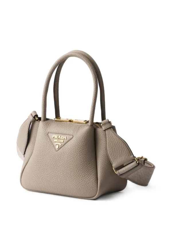 Prada レザーハンドバッグ | ブラウン | FARFETCH JP