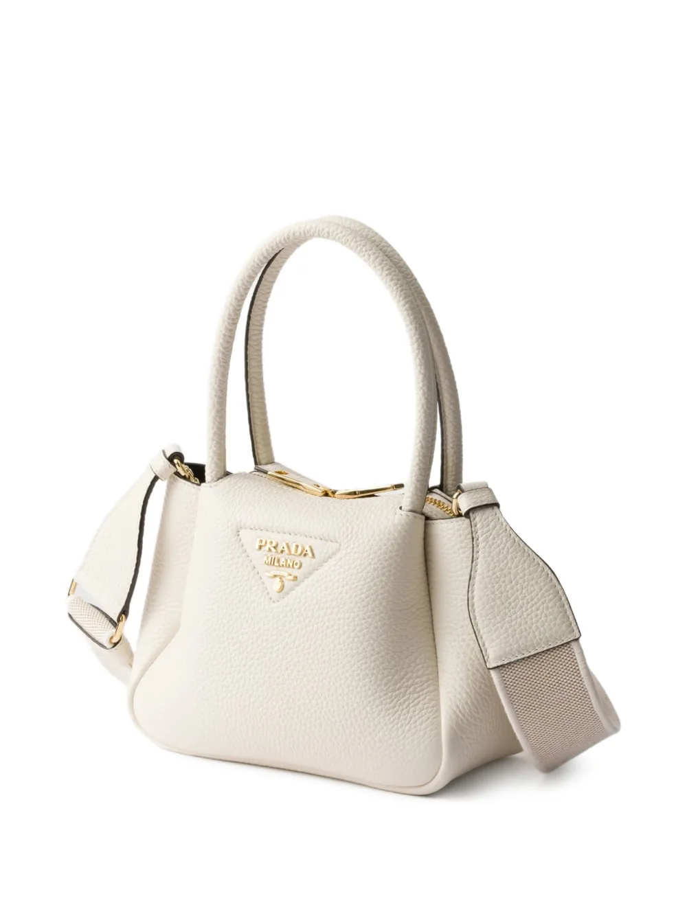 Prada Kleine leren shopper Wit