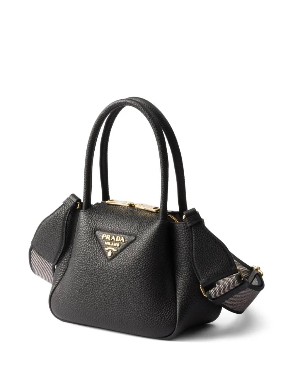 Prada Kleine leren shopper Zwart