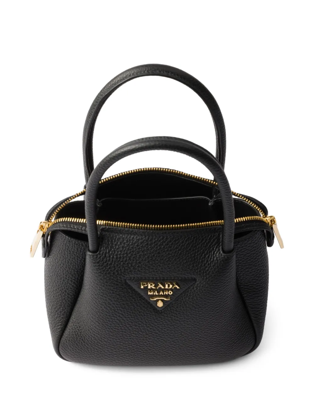 Prada Kleine leren shopper Zwart