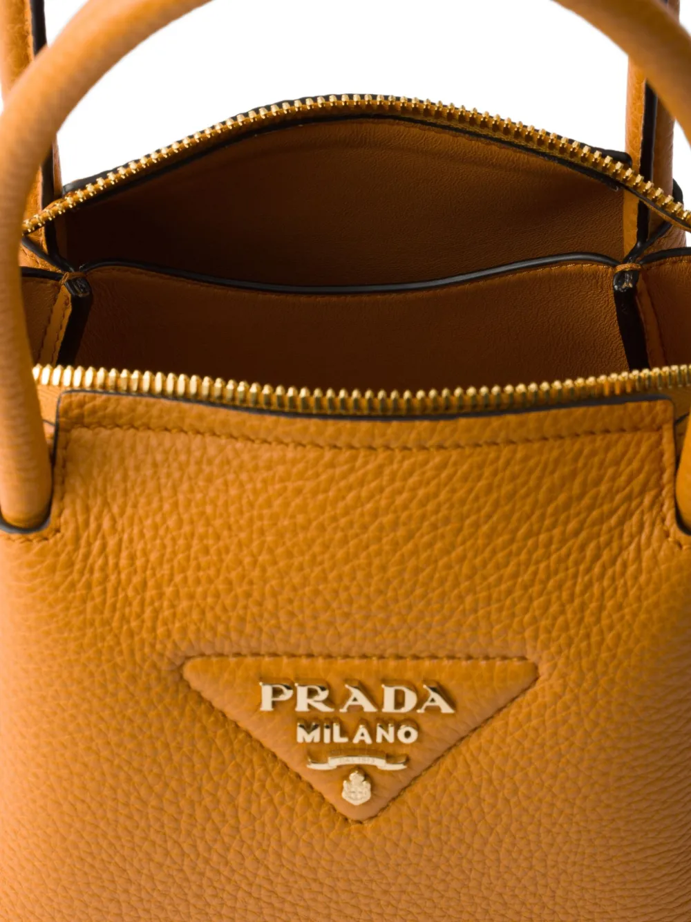 Prada Kleine leren shopper Bruin