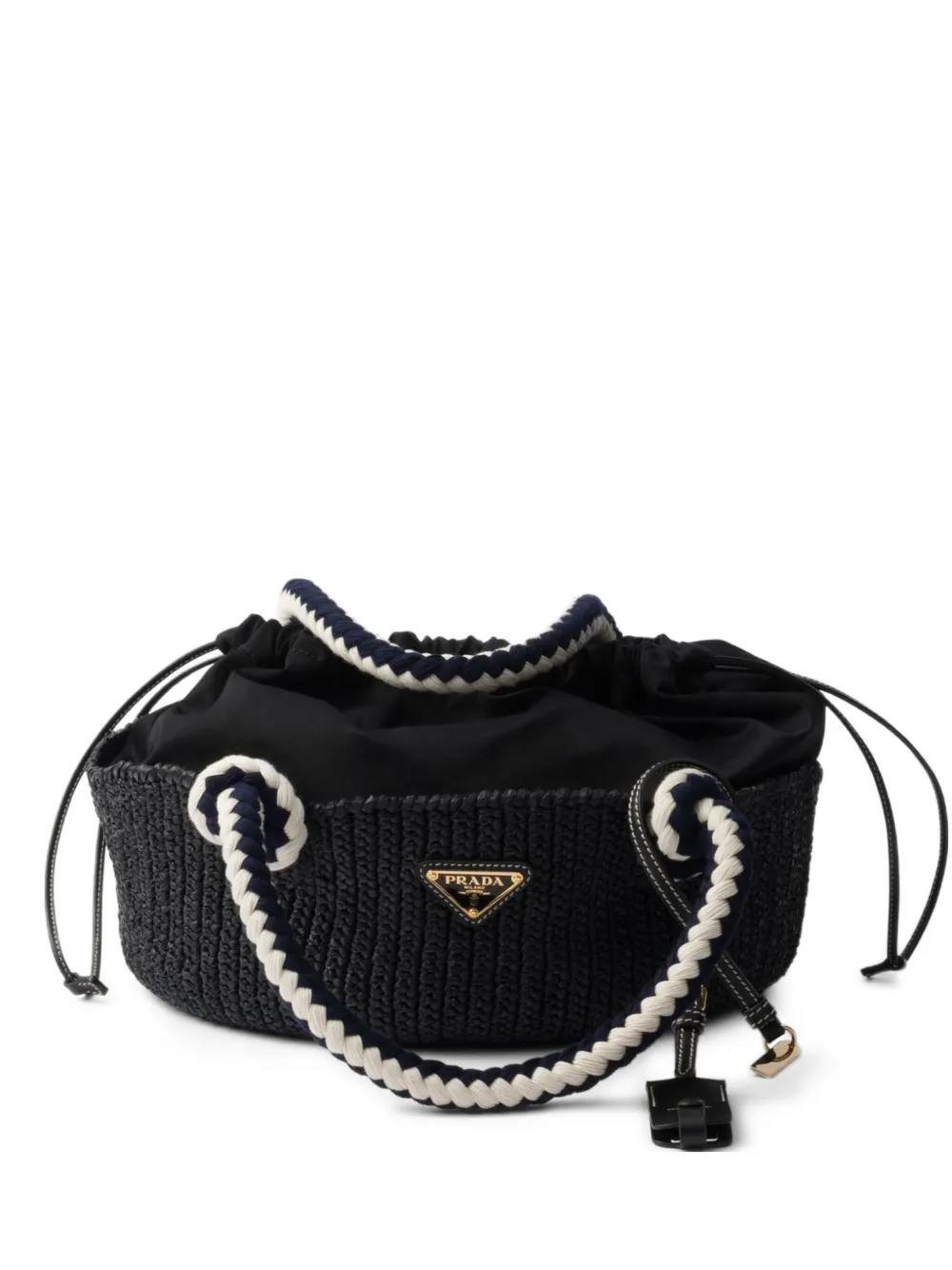 Prada Kleine gehaakte shopper Zwart