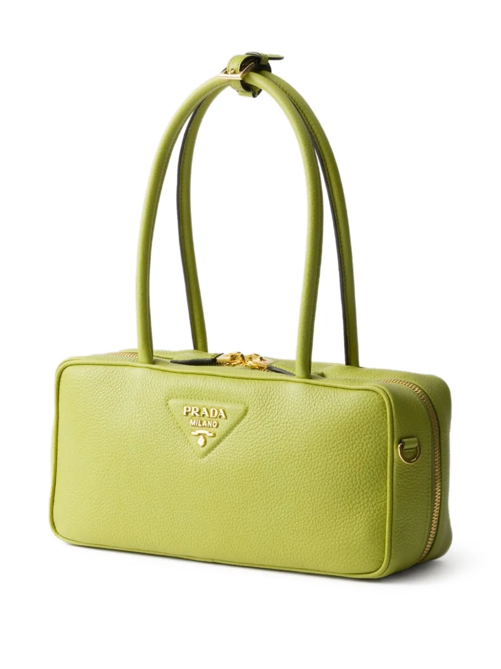Prada Medium leren shopper Groen