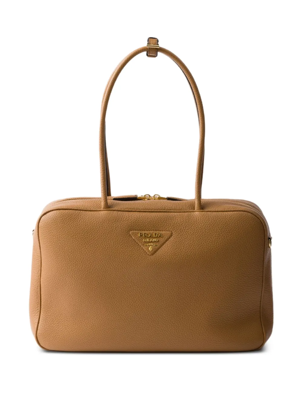 Prada Grote leren schoudertas Bruin