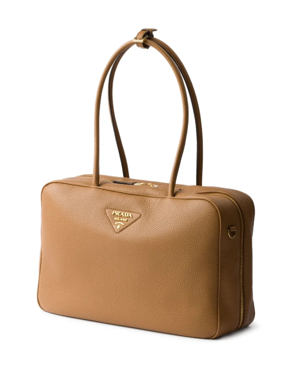 Prada Grote leren schoudertas Bruin