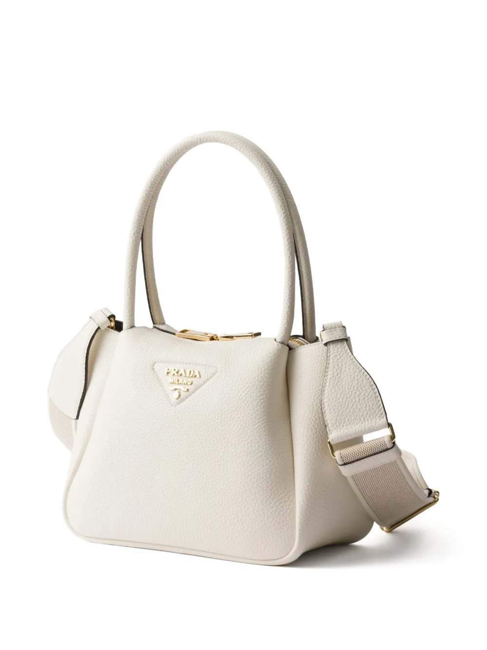 Prada Leren shopper Wit