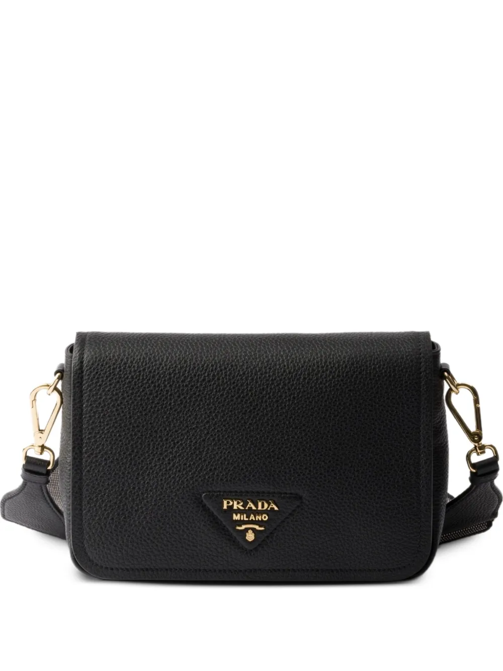 Prada Leren schoudertas Zwart