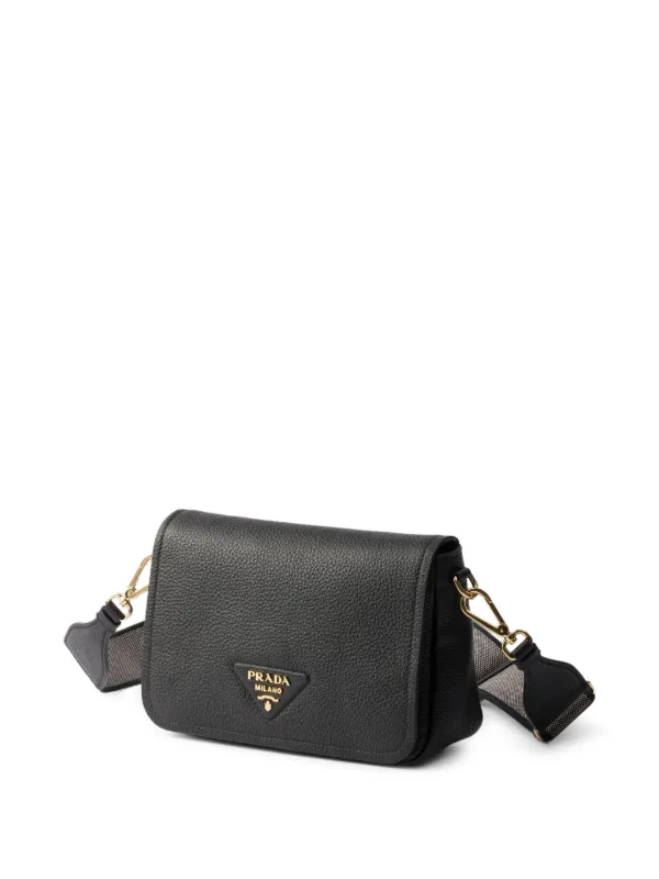Prada Leather Shoulder Bag | Black | FARFETCH IN