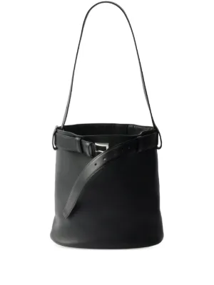 可愛いフォルム【PRADA】バケットバッグジュエルベルト付き ☆PRADA☆バックル 装飾ベルト付 レザー バケットバッグ (PRADA