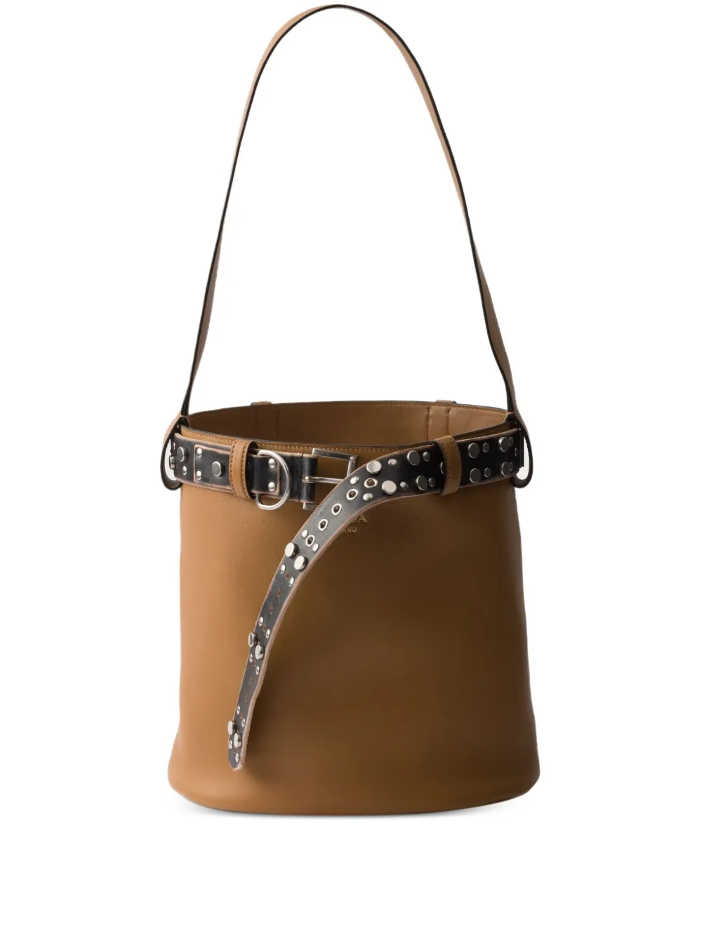 Prada Bucket-tas met studs Bruin