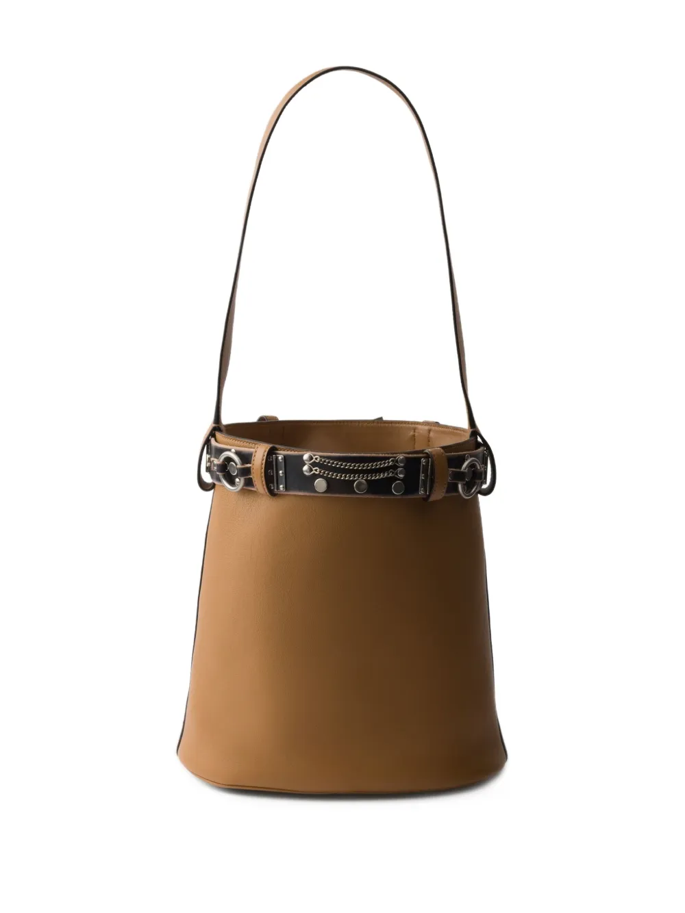 Prada Bucket-tas met studs Bruin