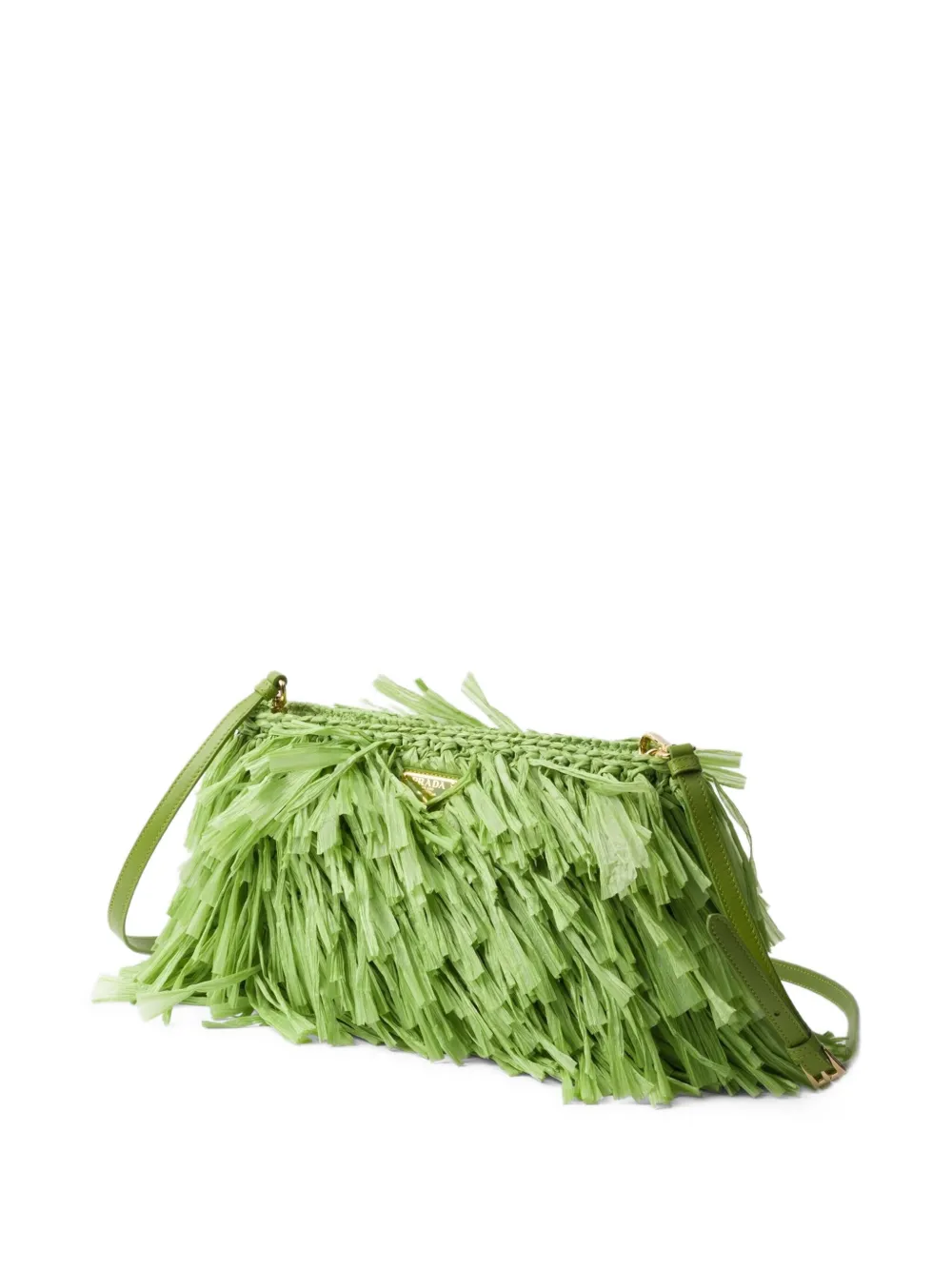 Prada Gehaakte clutch met franje Groen