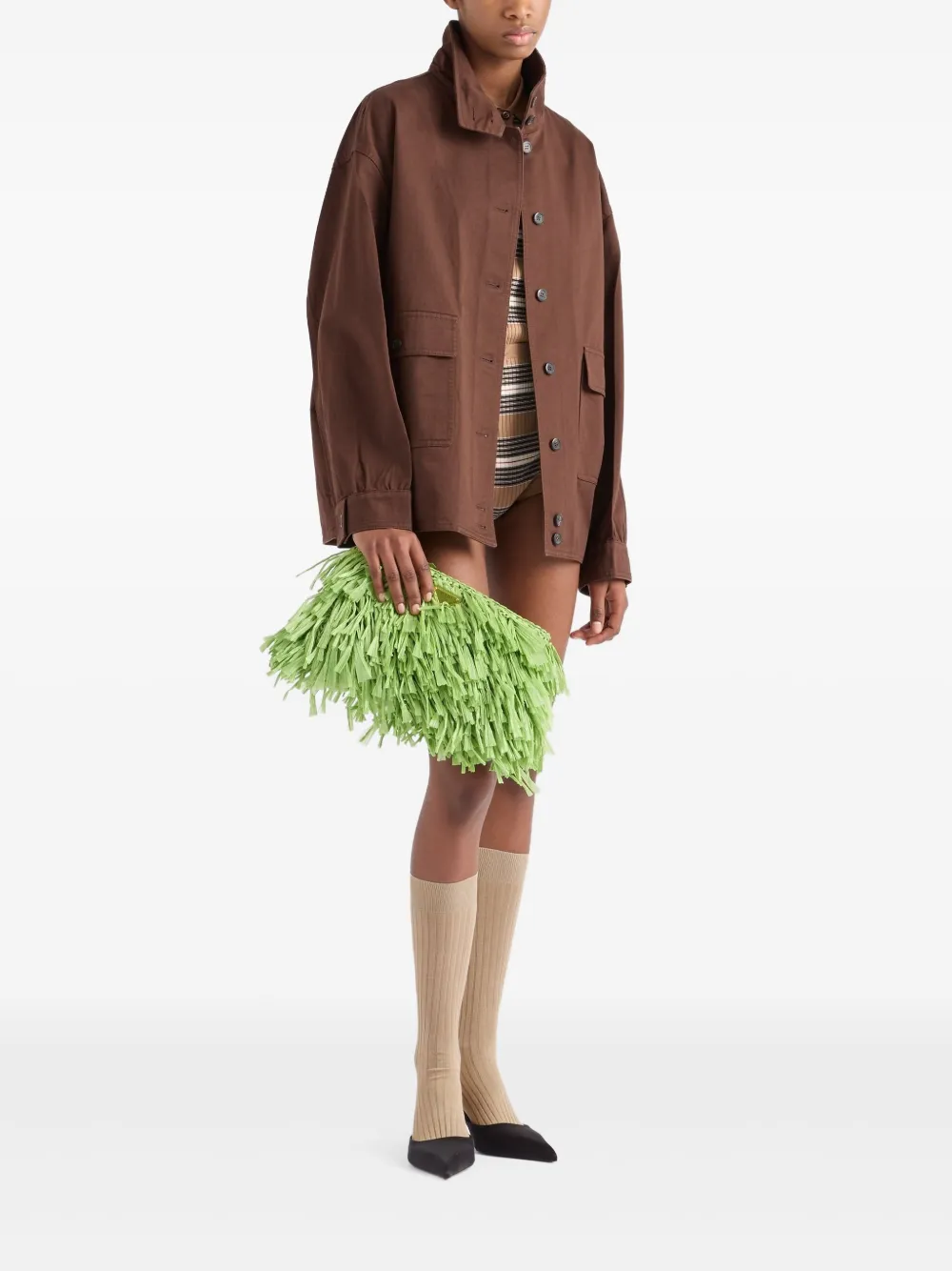 Prada medium fringed crochet clutch bag | Image 2