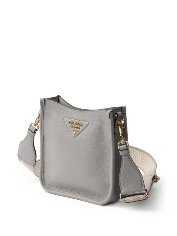 rina PRADA グレー エトゥープ レザー ショルダーバッグ Prada レザー ショルダーバッグ | グレー | FARFETCH JP