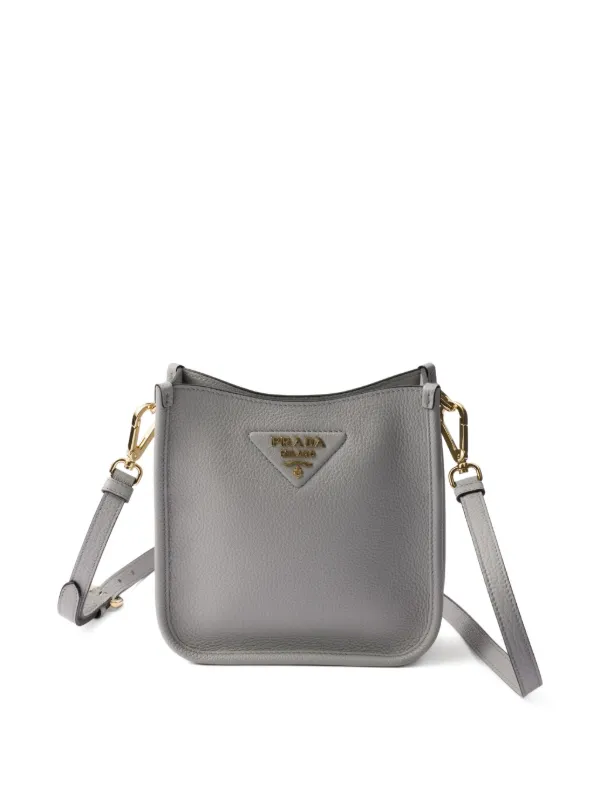 Prada レザー ショルダーバッグ | グレー | FARFETCH JP
