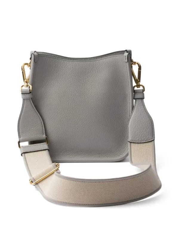 Prada レザー ショルダーバッグ | グレー | FARFETCH JP